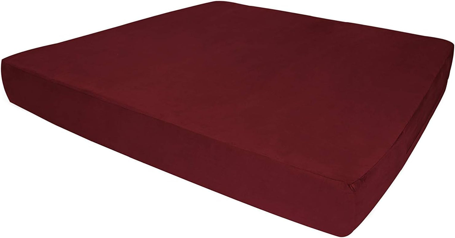 7" Pillow Top Orthopedic Dog Bed for Large and Extra Large Breed Dogs (Sleek Edition) (Giant (60 X 48 X 7), Burgundy)