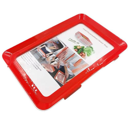 Reusable Food Preservation Tray Stackable Creative Meal Prep Containers 30*21Cm Bpa-Free Plastic Fresh Storage Container