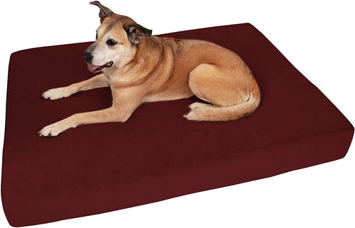 7" Pillow Top Orthopedic Dog Bed for Large and Extra Large Breed Dogs (Sleek Edition) (Giant (60 X 48 X 7), Burgundy)