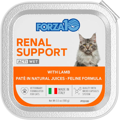 Wet Cat Food Kidney RENAL ACTIWET with Lamb 3.5Oz, Adult Cat Food Wet, Renal Support Canned Cat Food