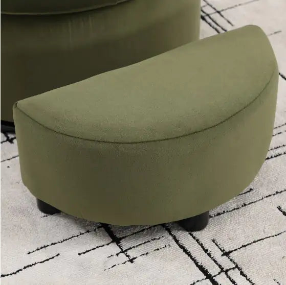 Upholstered Bucket-shaped Dining Chair With Ottoman