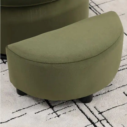 Upholstered Bucket-shaped Dining Chair With Ottoman