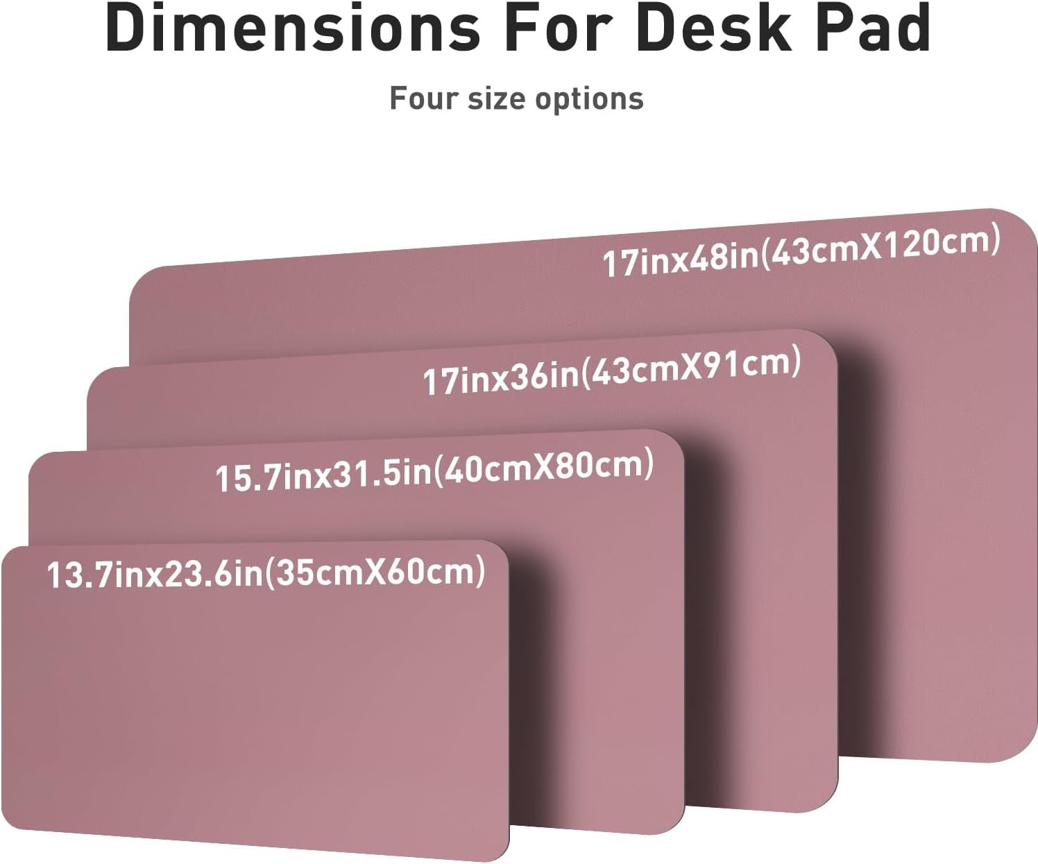 Leather Desk Pad Protector,Mouse Pad,Office Desk Mat,Non-Slip PU Leather Desk Blotter,Laptop Desk Pad,Waterproof Desk Writing Pad for Office and Home (Dark Pink,23.6" X 13.7")