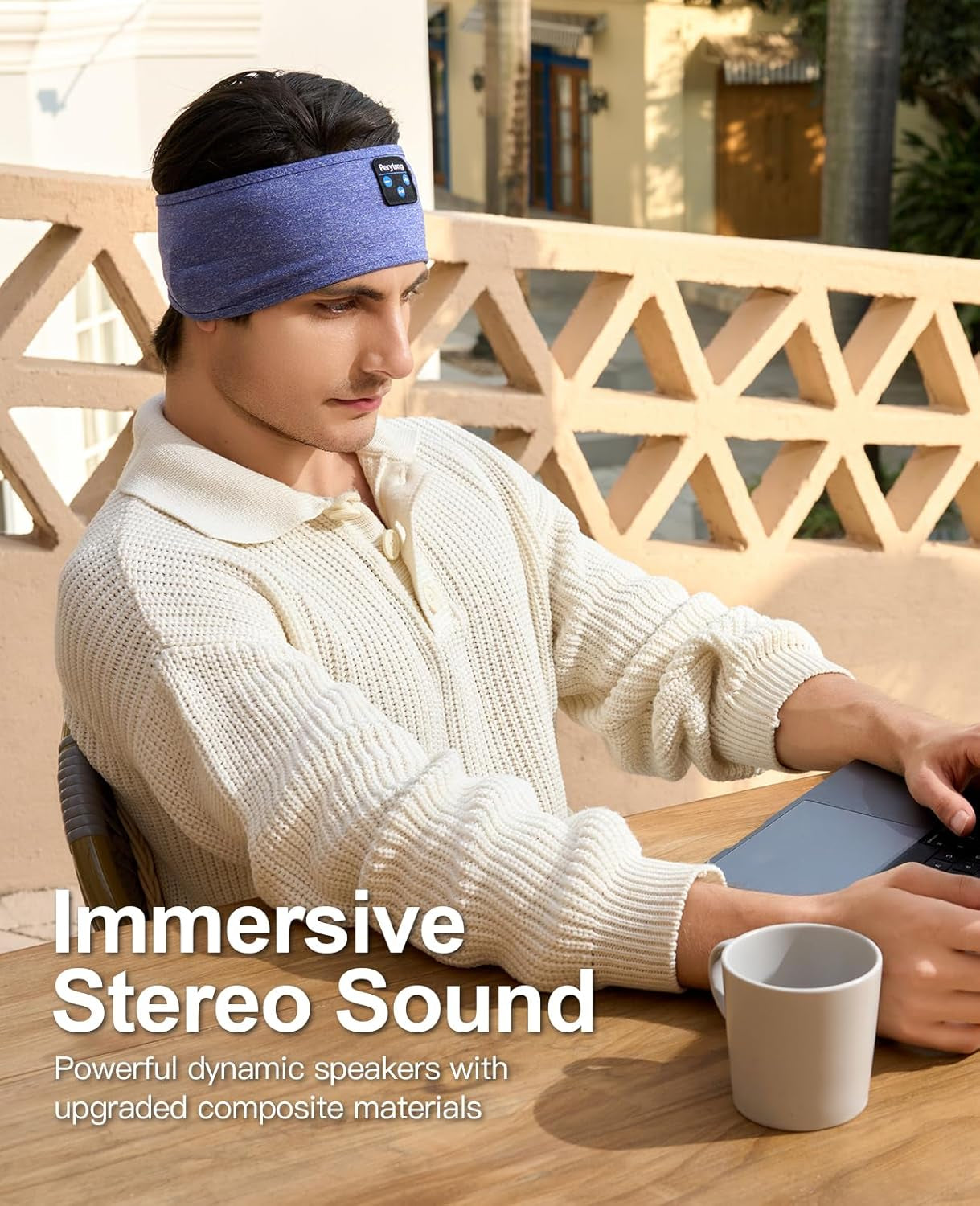 Sleep Headphones,  Bluetooth Sports Headband Headphones with Ultra-Thin HD Stereo Speakers Perfect for Sleeping,Workout,Jogging,Yoga,Insomnia, Air Travel, Meditation