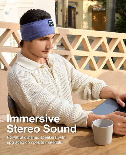 Sleep Headphones,  Bluetooth Sports Headband Headphones with Ultra-Thin HD Stereo Speakers Perfect for Sleeping,Workout,Jogging,Yoga,Insomnia, Air Travel, Meditation