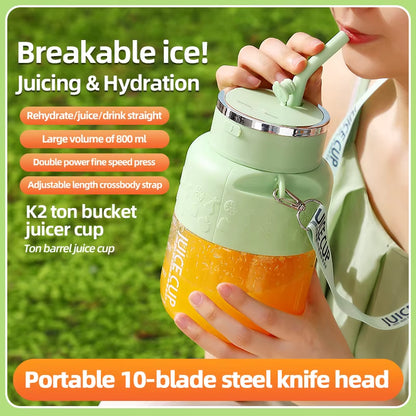 PowerJuice 800ml Electric Sports Cup – USB Rechargeable Juicer for Smoothies, Shakes, & More