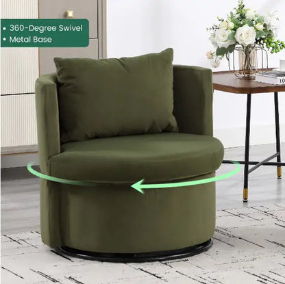 Upholstered Bucket-shaped Dining Chair With Ottoman