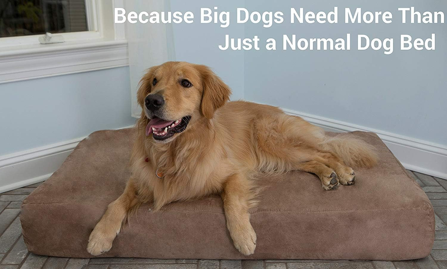 7" Pillow Top Orthopedic Dog Bed for Large and Extra Large Breed Dogs (Sleek Edition) (Giant (60 X 48 X 7), Burgundy)