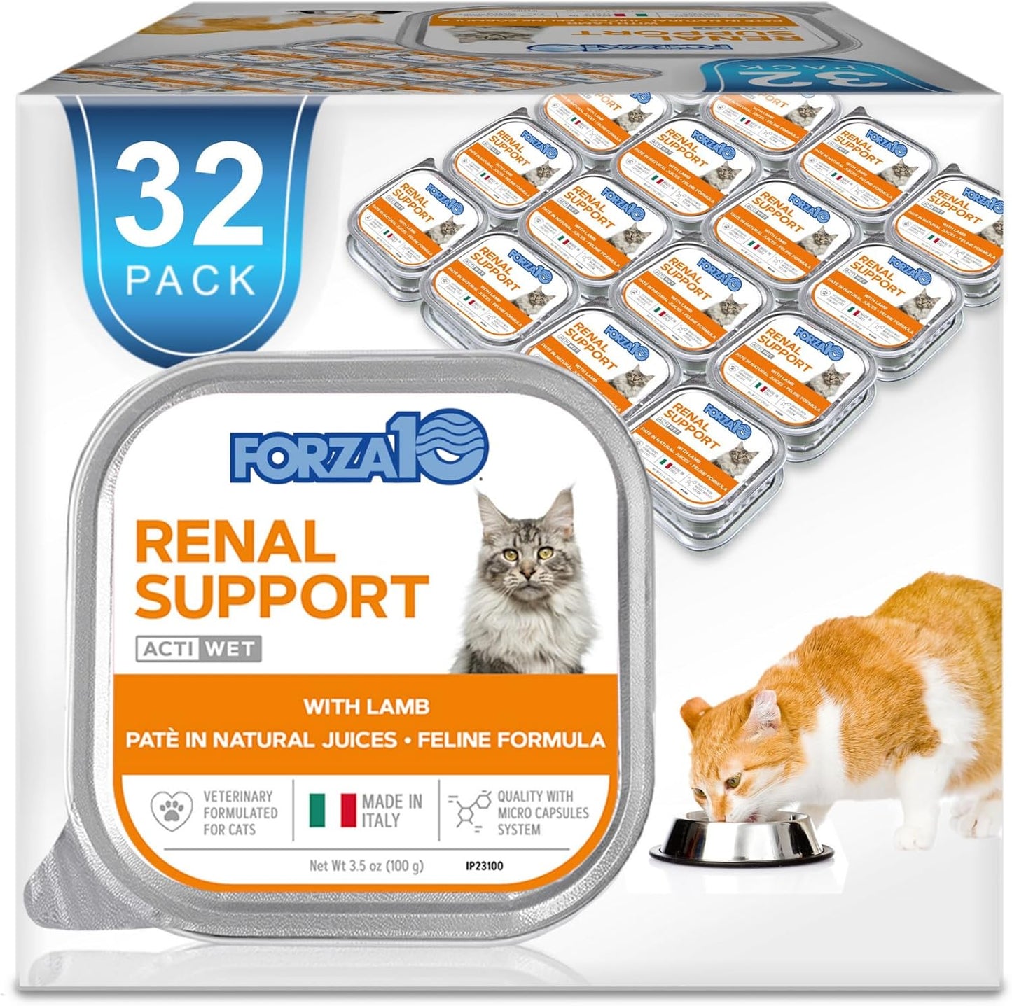 Wet Cat Food Kidney RENAL ACTIWET with Lamb 3.5Oz, Adult Cat Food Wet, Renal Support Canned Cat Food