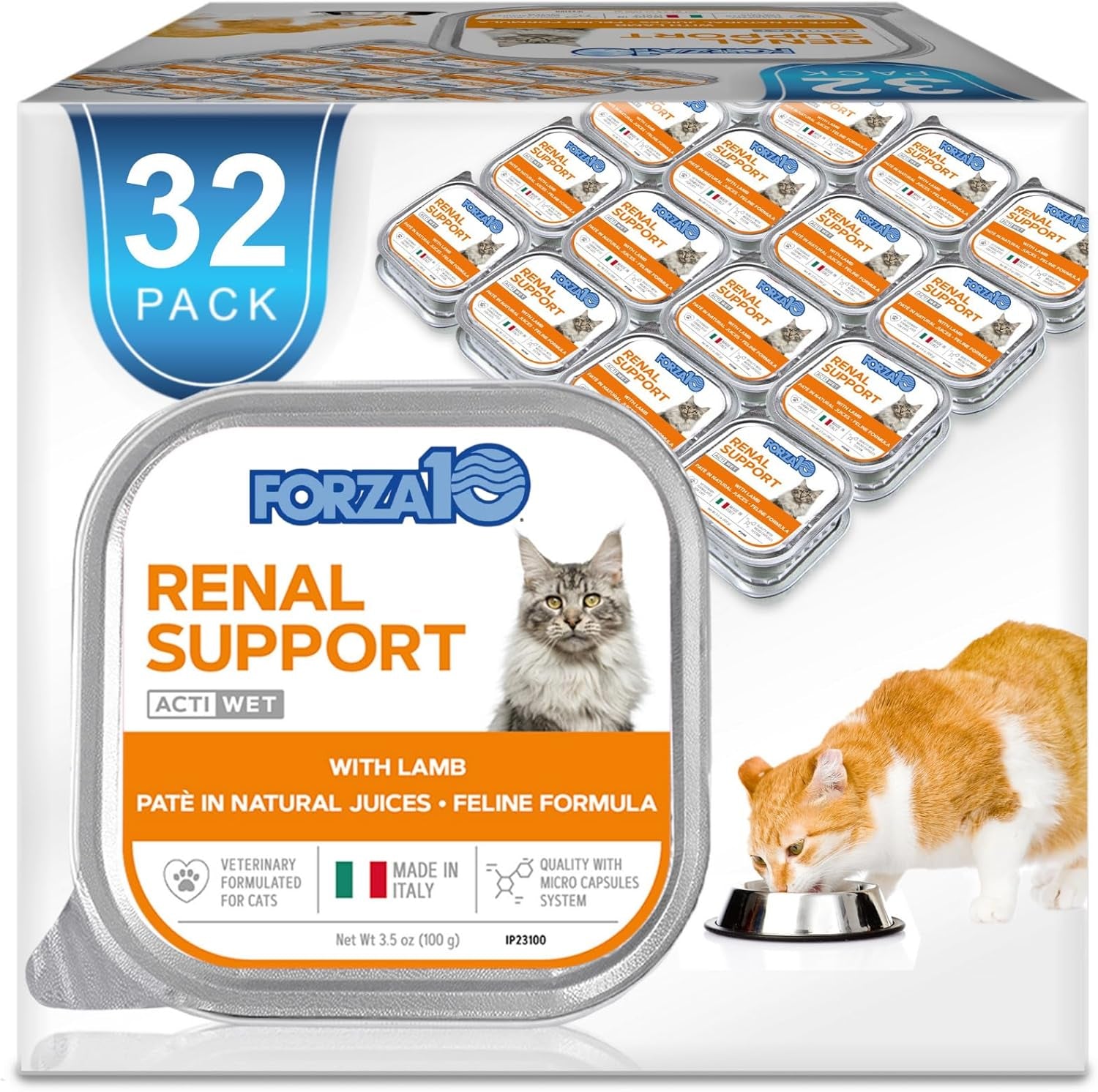 Wet Cat Food Kidney RENAL ACTIWET with Lamb 3.5Oz, Adult Cat Food Wet, Renal Support Canned Cat Food