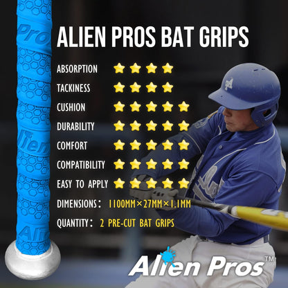 Bat Grip Tape for Baseball (2 Grips/4 Grips) – 1.1 Mm Precut and Pro Feel Bat Tape – Replacement for Old Baseball Bat Grip – Wrap Your Bat for an Epic Home Run (2 Grips/4 Grips)