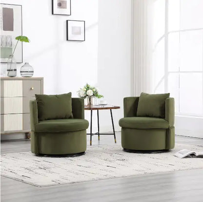 Upholstered Bucket-shaped Dining Chair With Ottoman