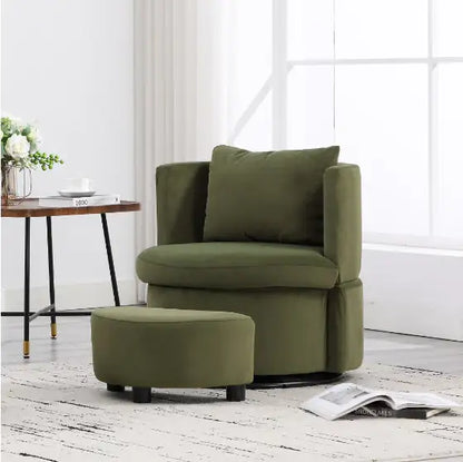Upholstered Bucket-shaped Dining Chair With Ottoman
